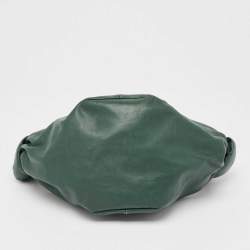 Pre Owned Bottega Veneta Dark Green Leather Double Knot Bag