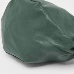 Pre Owned Bottega Veneta Dark Green Leather Double Knot Bag