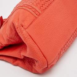 Pre Owned Bottega Veneta Red Intrecciato Leather Large Roma Stitch Tote