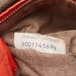 Pre Owned Bottega Veneta Red Intrecciato Leather Large Roma Stitch Tote