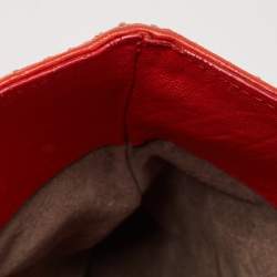 Pre Owned Bottega Veneta Red Intrecciato Leather Large Roma Stitch Tote