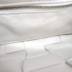 Bottega Veneta White Leather Cassette Shoulder Bag