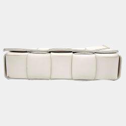 Bottega Veneta White Leather Cassette Shoulder Bag