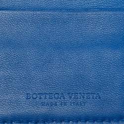 Bottega Veneta Blue Intrecciato Leather Bifold Wallet