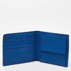 Bottega Veneta Blue Intrecciato Leather Bifold Wallet