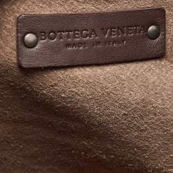 Pre Owned Bottega Veneta Choco Brown Intrecciato Leather Large Nodini Crossbody Bag