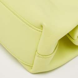 Pre Owned Bottega Veneta Light Green Leather Small Point Shoulder Bag