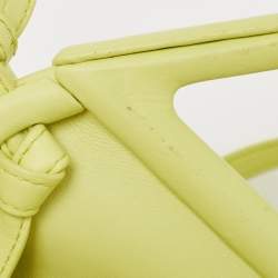 Pre Owned Bottega Veneta Light Green Leather Small Point Shoulder Bag