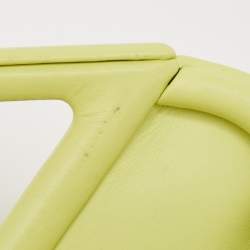 Pre Owned Bottega Veneta Light Green Leather Small Point Shoulder Bag