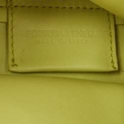 Pre Owned Bottega Veneta Light Green Leather Small Point Shoulder Bag