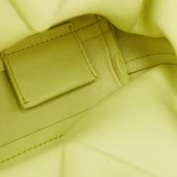 Pre Owned Bottega Veneta Light Green Leather Small Point Shoulder Bag