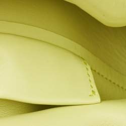 Pre Owned Bottega Veneta Light Green Leather Small Point Shoulder Bag