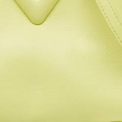 Pre Owned Bottega Veneta Light Green Leather Small Point Shoulder Bag