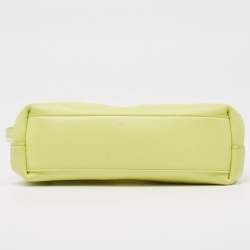 Pre Owned Bottega Veneta Light Green Leather Small Point Shoulder Bag