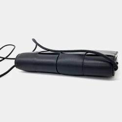 Pre Owned Bottega Veneta Black Leather Mesh Shoulder Bag