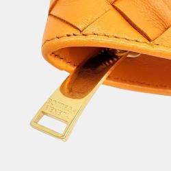 Bottega Veneta Orange Leather BV Twist Top Handle Bag