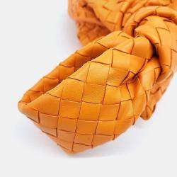 Bottega Veneta Orange Leather BV Twist Top Handle Bag