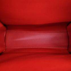 Pre Owned Bottega Veneta Red Leather Clip Shoulder Bag