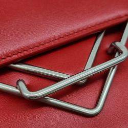 Pre Owned Bottega Veneta Red Leather Clip Shoulder Bag