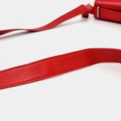 Pre Owned Bottega Veneta Red Leather Clip Shoulder Bag