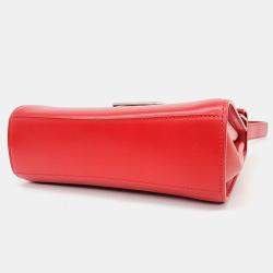 Pre Owned Bottega Veneta Red Leather Clip Shoulder Bag