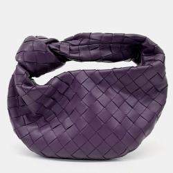 Bottega Veneta Purple Leather Mini BV Jodie Top Handle Bag