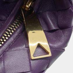 Bottega Veneta Purple Leather Mini BV Jodie Top Handle Bag