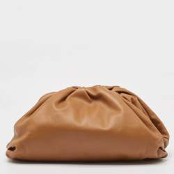 Pre Owned Bottega Veneta Brown Leather Classic The Pouch Clutch