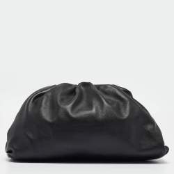 Bottega Veneta Black Leather Classic Pouch