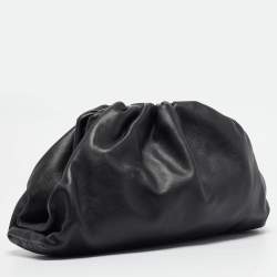 Bottega Veneta Black Leather Classic Pouch