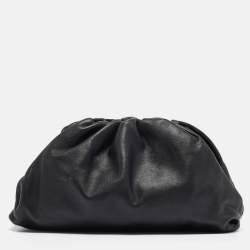 Bottega Veneta Black Leather Classic Pouch