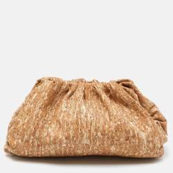 Pre Owned Bottega Veneta Beige Leather The Cork Pouch Clutch