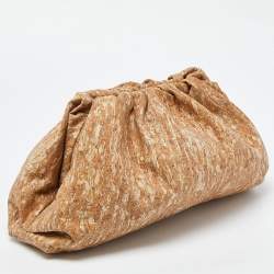 Pre Owned Bottega Veneta Beige Leather The Cork Pouch Clutch