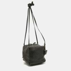 مملوكة مسبقًا Bottega Veneta Dark Choco Brown Intrecciato Leather Cube Shoulder Bag