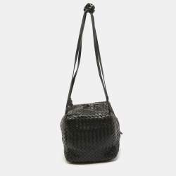 مملوكة مسبقًا Bottega Veneta Dark Choco Brown Intrecciato Leather Cube Shoulder Bag