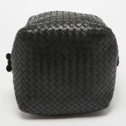 مملوكة مسبقًا Bottega Veneta Dark Choco Brown Intrecciato Leather Cube Shoulder Bag