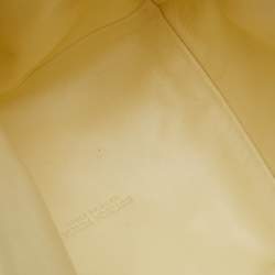 Pre Owned Bottega Veneta Light Yellow Intrecciato Leather Bucket Bag