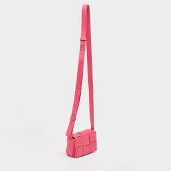 Bottega Veneta Fuchsia Intreccio Leather Mini Cassette Crossbody Bag