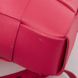 Bottega Veneta Fuchsia Intreccio Leather Mini Cassette Crossbody Bag