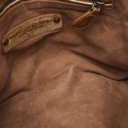 Pre Owned Bottega Veneta Gold Intrecciato Leather Nodini Crossbody Bag