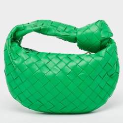 مملوكة مسبقًا Bottega Veneta Green Intrecciato Leather Mini Jodie Hobo