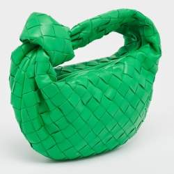 مملوكة مسبقًا Bottega Veneta Green Intrecciato Leather Mini Jodie Hobo