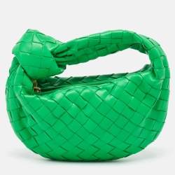  مملوكة مسبقًا Bottega Veneta Green Intrecciato Leather Mini Jodie Hobo
