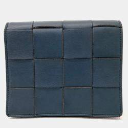 Pre Owned Bottega Veneta Teal Leather Mini Crossbody Bag