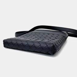 Bottega Veneta Black Leather Mesh Crossbody Bag