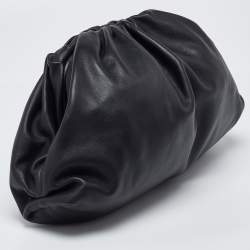 Pre Owned Bottega Veneta Black Leather The Pouch Clutch
