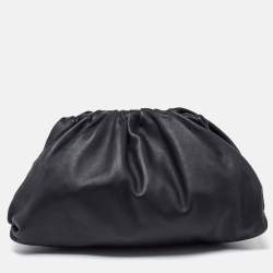 Pre Owned Bottega Veneta Black Leather The Pouch Clutch