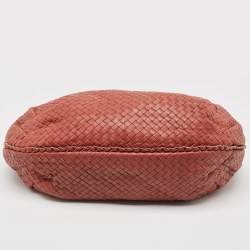 Pre Owned Bottega Veneta Red Intrecciato Leather Hobo