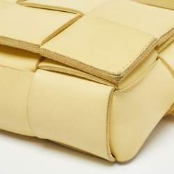 Pre Owned Bottega Veneta Yellow Intreccio Leather Cassette Belt Bag