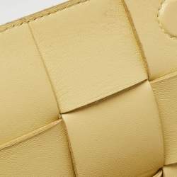 Pre Owned Bottega Veneta Yellow Intreccio Leather Cassette Belt Bag